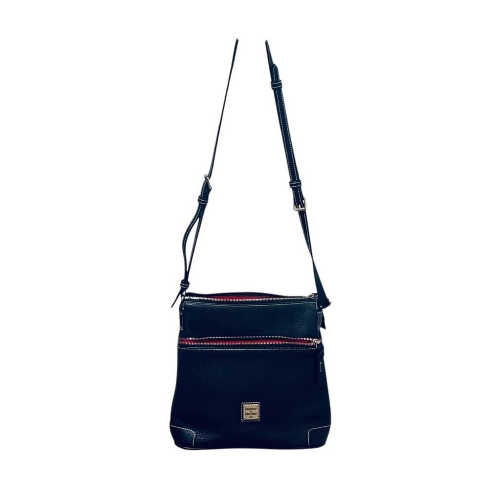 Dooney & Bourke Black Leather Messenger Crossbody Bag